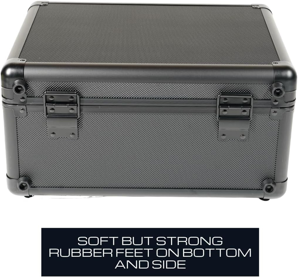 Slab Safe Premium Trading Card Storage Box - 3 Row Lockable Sports Card Case Wit