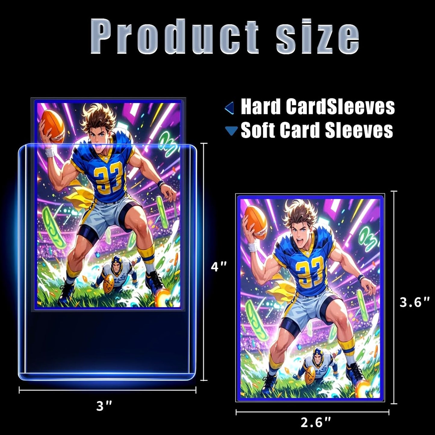 200 Card Sleeve & Top Loaders for Cards,3" X 4" (100 Hard Protectors +100 Soft Sleeves)