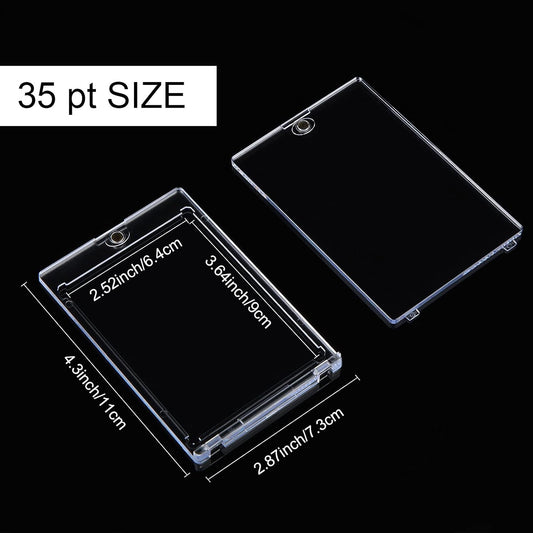 10 Pcs Magnetic Card Holders 35 Pt Hard Trading Cards Cases Protector Acrylic Clear Display Case for Baseball Football Soccer Sports Game Storage