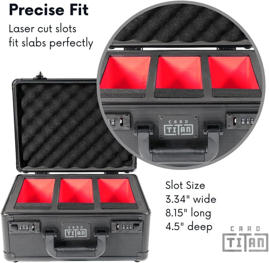 Slab Safe Premium Trading Card Storage Box - 3 Row Lockable Sports Card Case Wit