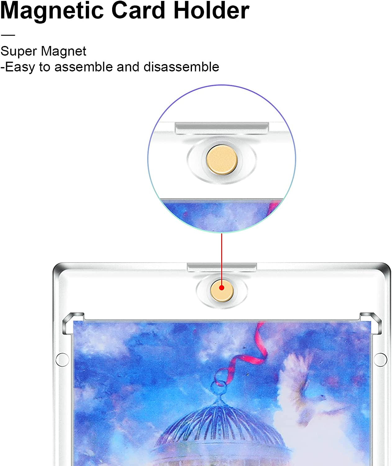 10 Pcs Magnetic Card Holders 35 Pt Hard Trading Cards Cases Protector Acrylic Clear Display Case for Baseball Football Soccer Sports Game Storage